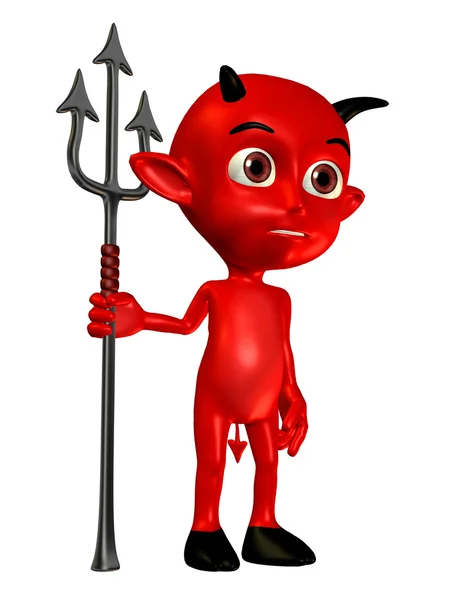 Little devil with a trident — Stock Photo, Image