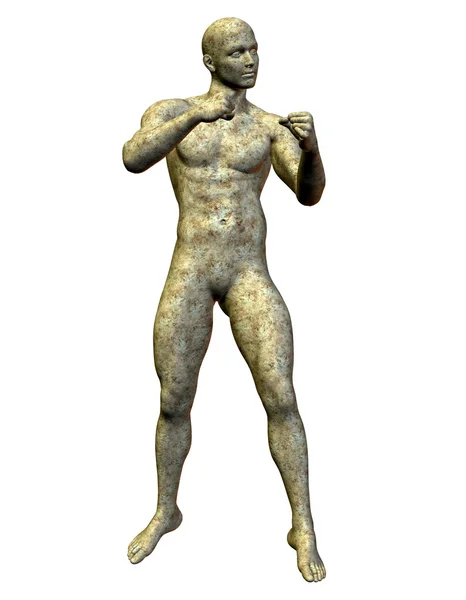 Representación Boxer Estatua Piedra Granito — Foto de Stock