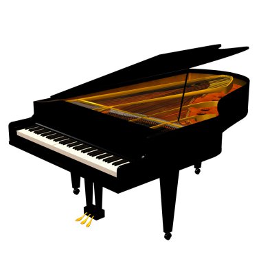 3d rendering of a piano as an illustration clipart