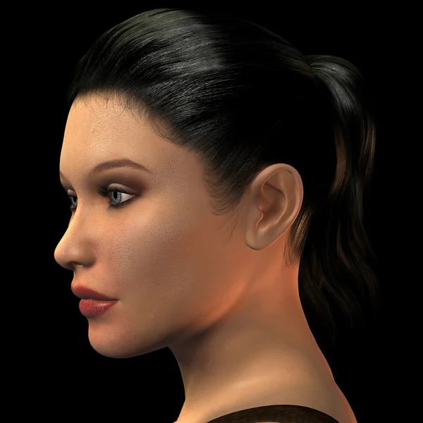 Retrato jovem mulher com cabelo curto — Fotografia de Stock