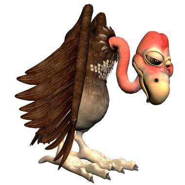 3d rendering of a sad vulture as illustration clipart