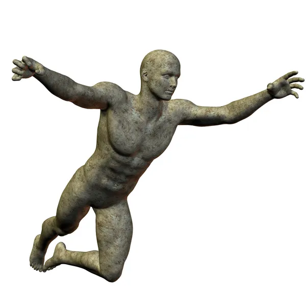 Granite statue jumping man — Stock Photo, Image