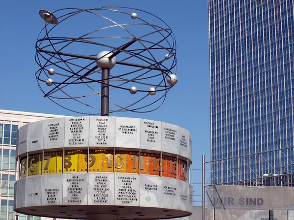 Zegar światowy Berlin alexanderplatz — Zdjęcie stockowe