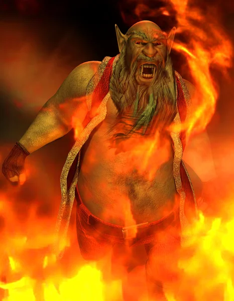 Κακός άνθρωπος στην πυρκαγιά — Φωτογραφία Αρχείου