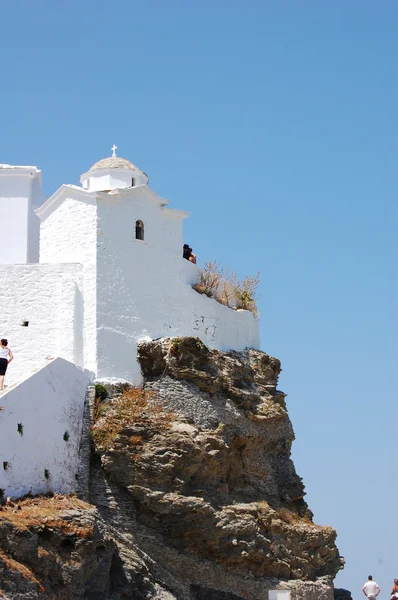 Greek orthodox church on a hill — Stock Photo, Image