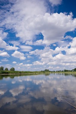 River, sky and clouds