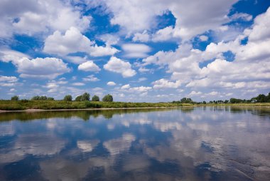 River, sky and clouds