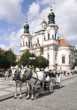 Horse drwan carriage Prague clipart