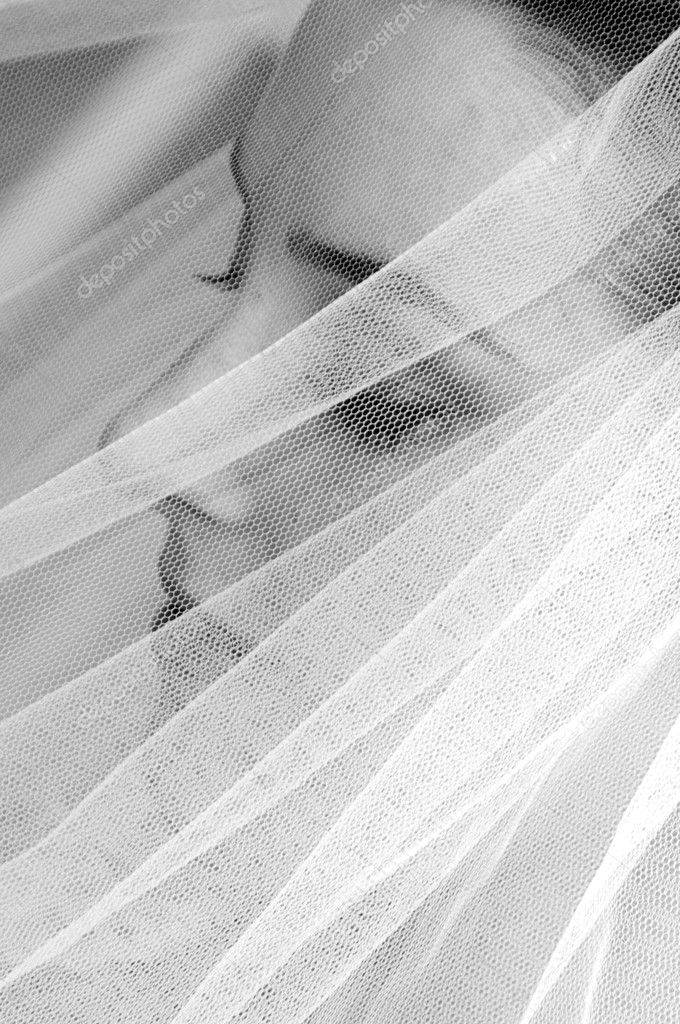 Bride in veil close up