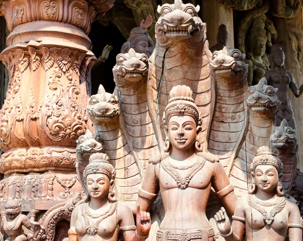 Trä Templet Carving Thailand — Stockfoto