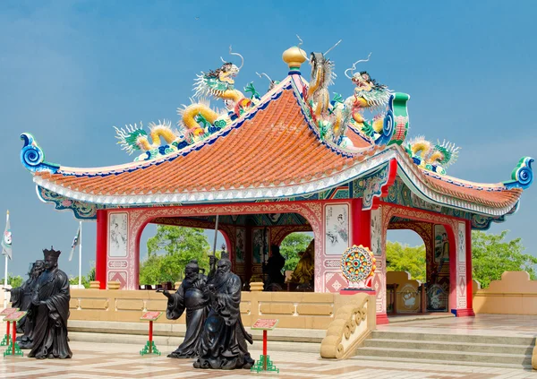 Çinli Bir Tapınak Renkli Süslü Tapınağı Süslemeleri — Stok fotoğraf