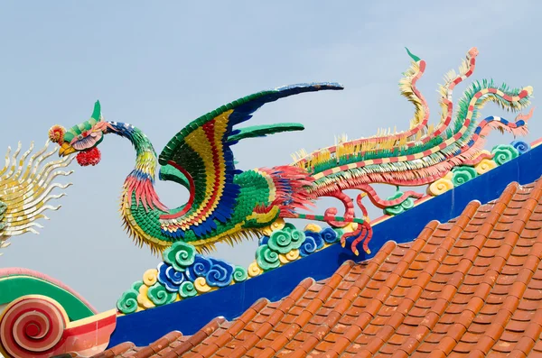 Çinli Bir Tapınak Renkli Süslü Tapınağı Süslemeleri — Stok fotoğraf