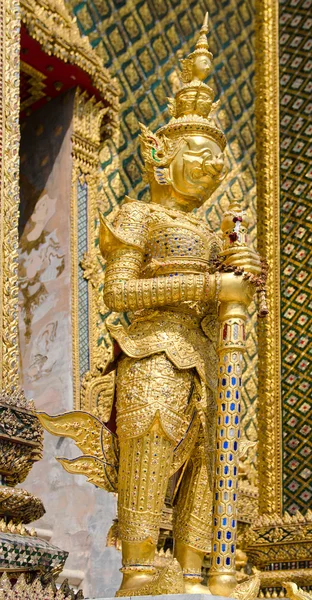 Gouden Tempel Bewaker Figuur Een Tempel Van Thailand — Stockfoto