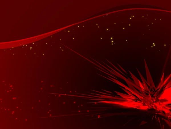 Sharp figure on a red background and falling particles — Stock Photo, Image