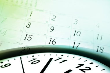 Clock face and calendar clipart