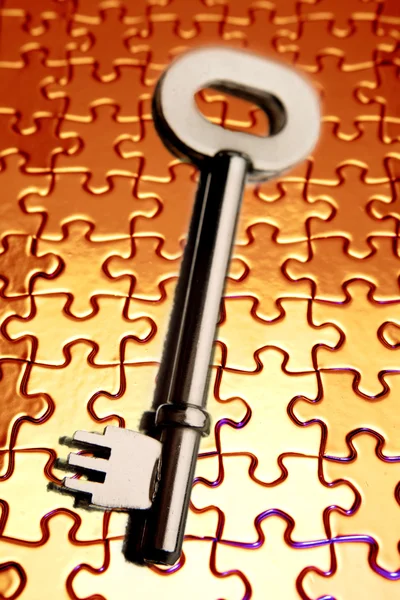 Klíč na puzzle — Stock fotografie