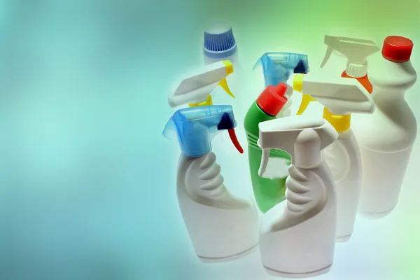 Limpeza de garrafas — Fotografia de Stock