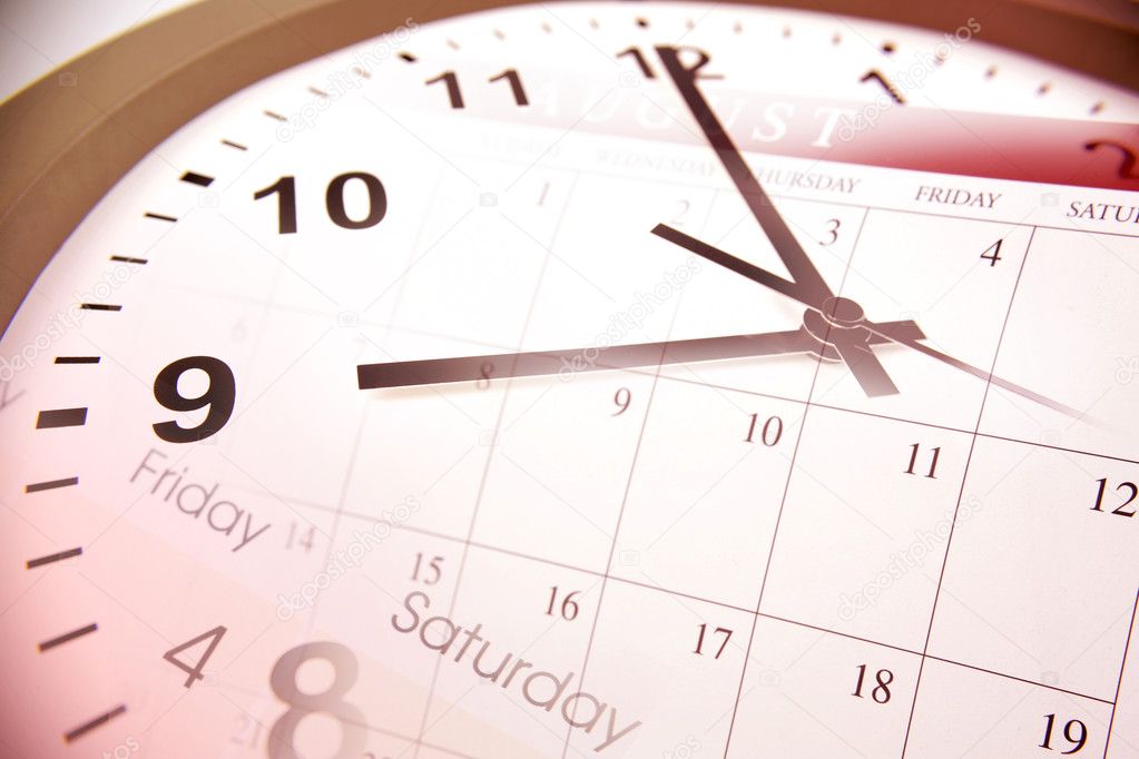 Clock face and calendars