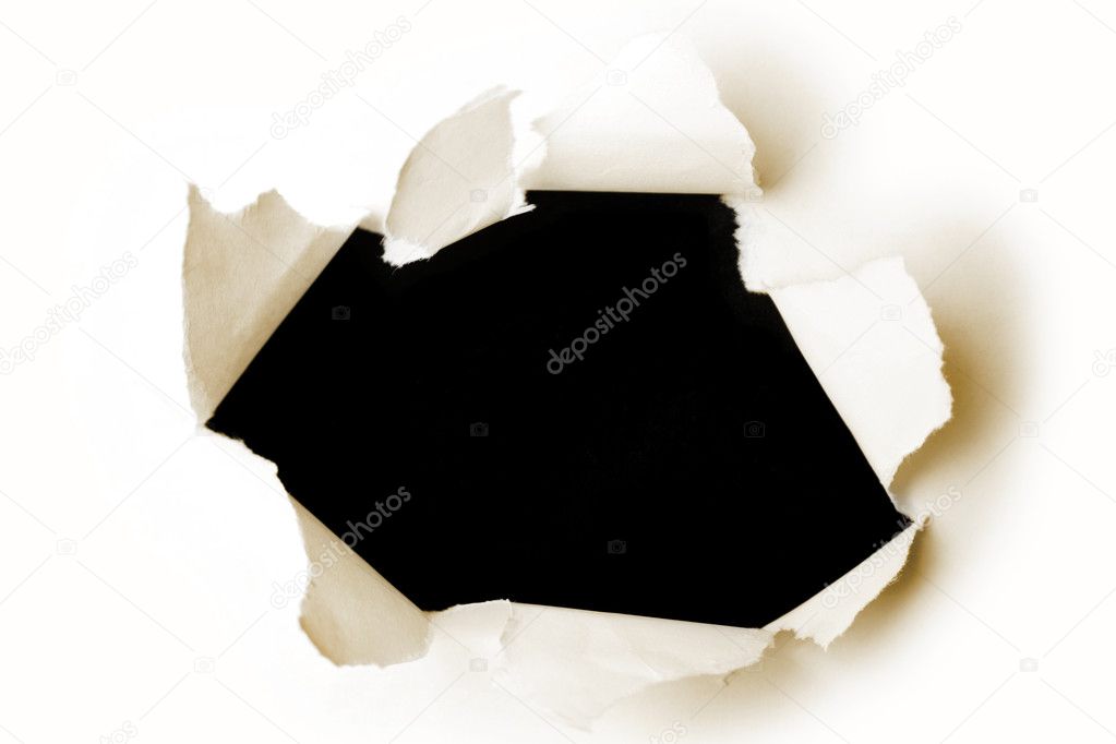 Hole in paper