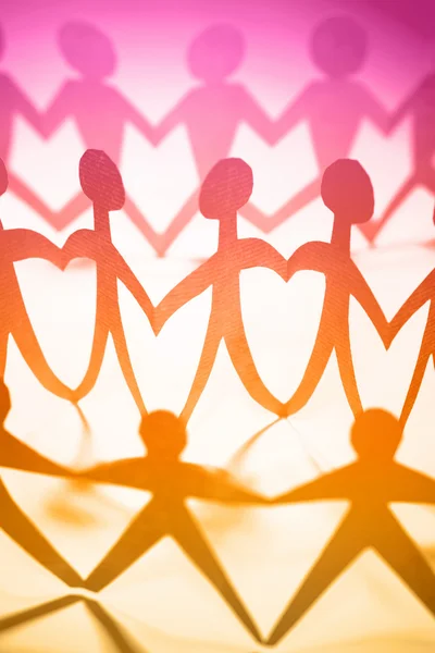 Crowd of colorful holding hands — Stock Photo, Image