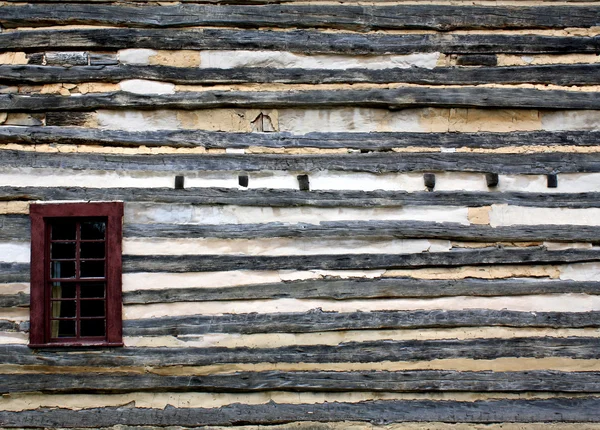Стена бревенчатой избушки Стоковая Картинка