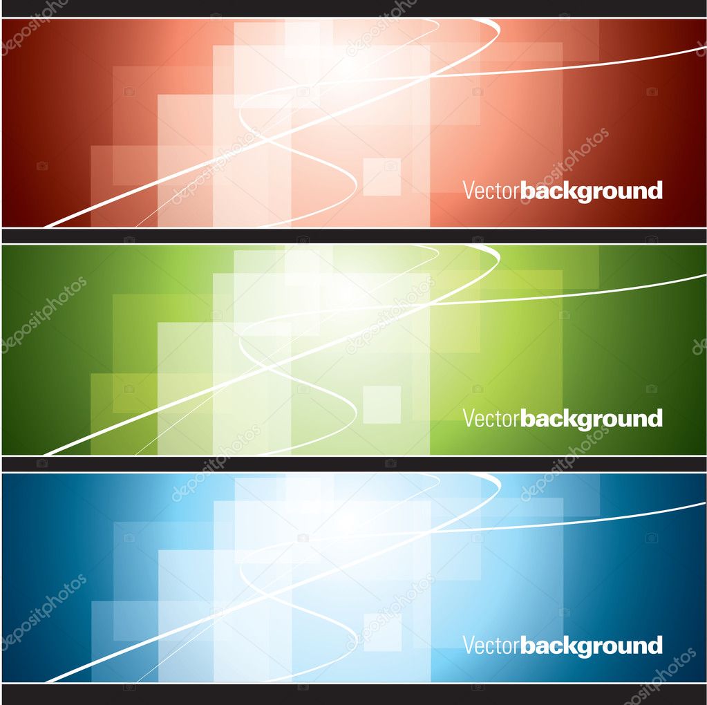 Abstract Banners Set. Vector Illustration.