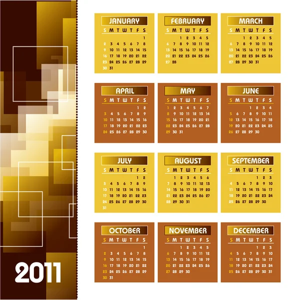 Calendario 2011. Ilustración vectorial. — Archivo Imágenes Vectoriales