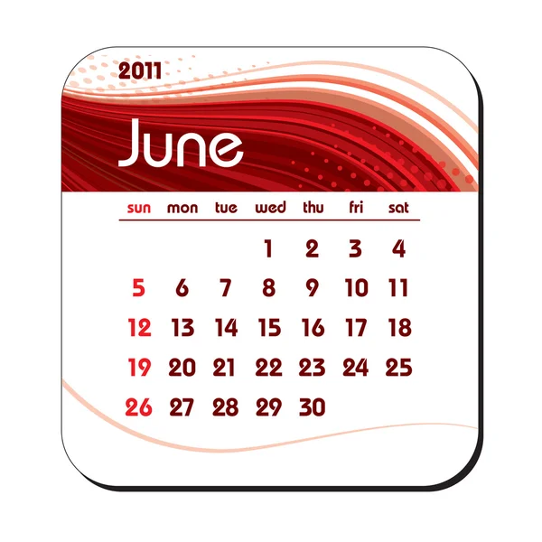 2011 Calendar. June. — Stock Vector