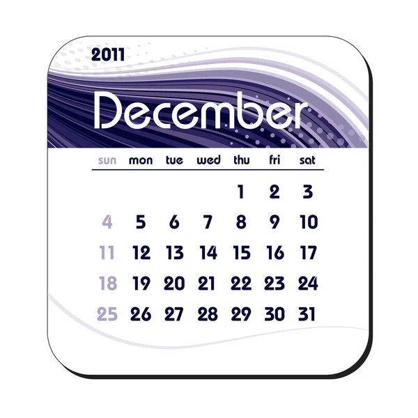 2011 Calendar. December. — Stock Vector