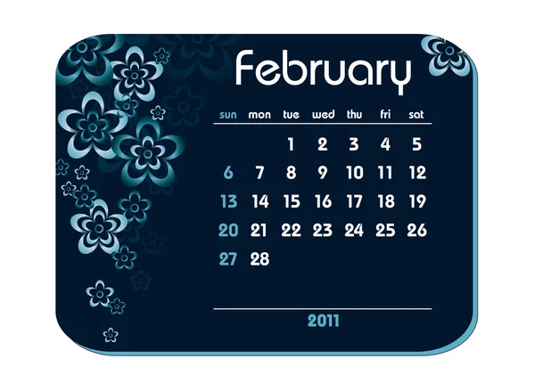 2011 Calendar. February. — Stock Vector