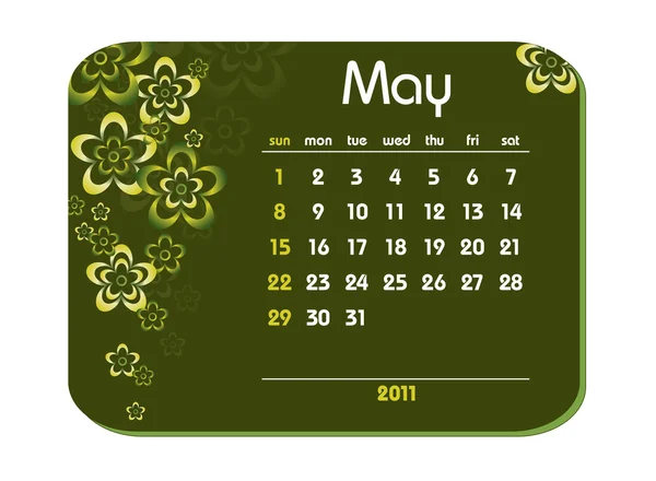 2011 Calendar. May. — Stock Vector