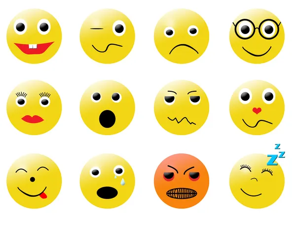 Smileys different emotions — Stock Vector