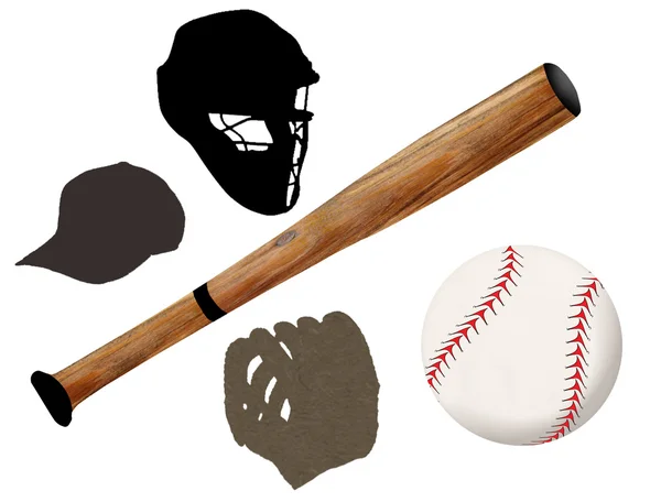 Baseball equipment — Stock Vector