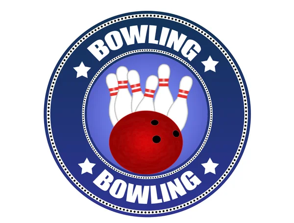 Bowling label — Stock Vector