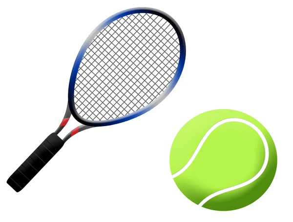 Teniszütő és -labda — Stock Vector