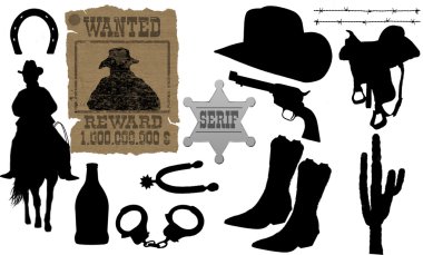 Elements for cowboy life clipart