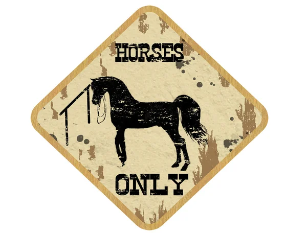 Лошади только знак — стоковый вектор