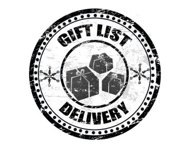 Gift list delivery stamp clipart