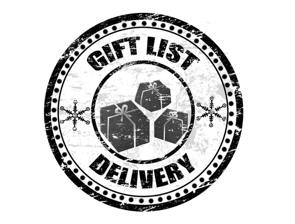 Sello de entrega de lista de regalos — Vector de stock