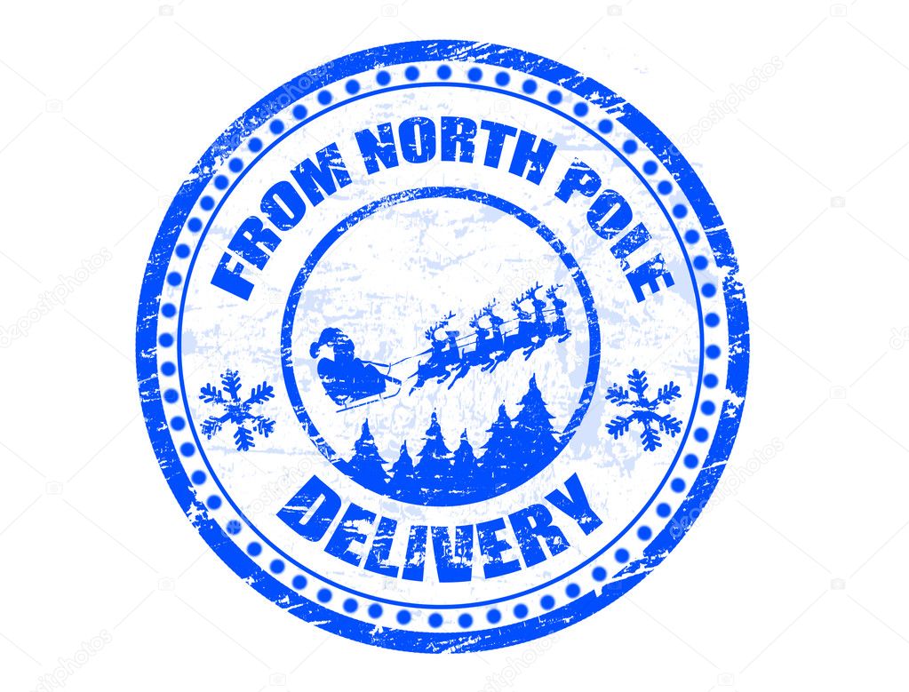 North Pole delivery stamp — Stock Vector © roxanabalint #4235247