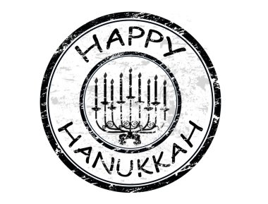 Happy Hanukka stamp clipart