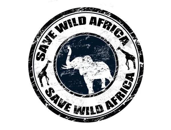 Save Wild Africa stamp — Stock Vector