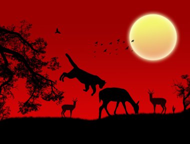 Wild animals background clipart