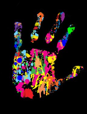 Coloured hand print clipart