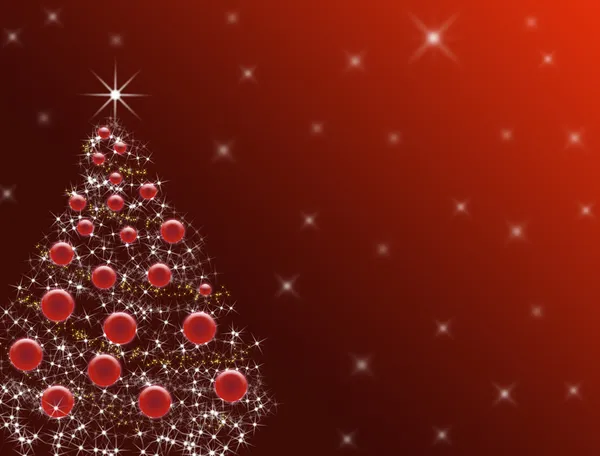 赤のクリスマス ツリー — ストックベクタ