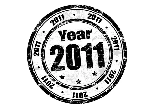 Année 2011 timbre — Image vectorielle