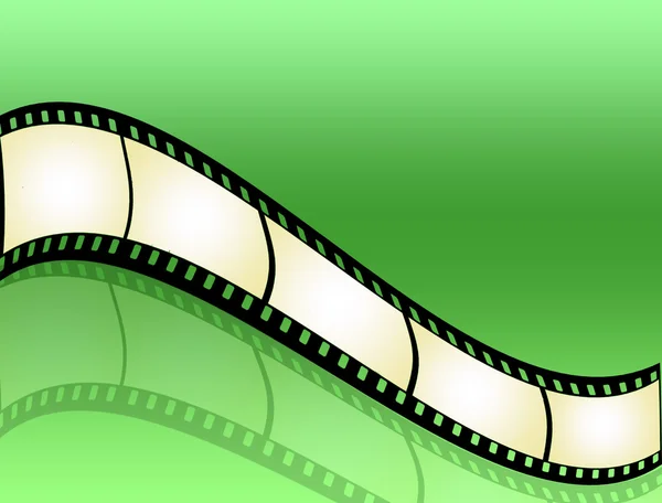 Filmstreifen auf Grün — Stockvektor