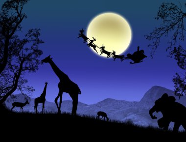 Santa Claus in Africa clipart