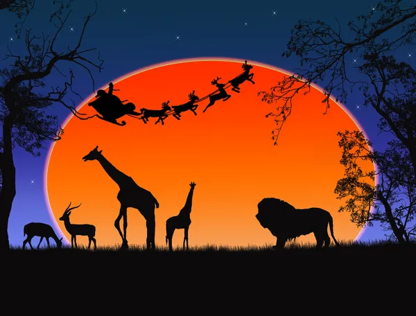 Санта-Клаус в Африке — стоковый вектор