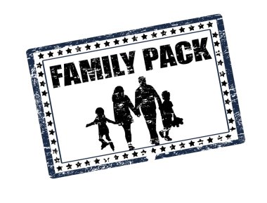 Family pack stamp clipart